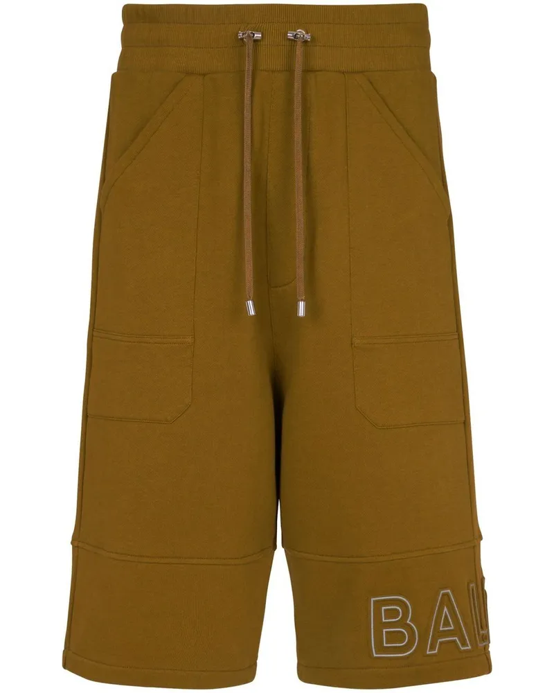 Balmain Shorts mit Logo-Print - Braun Braun