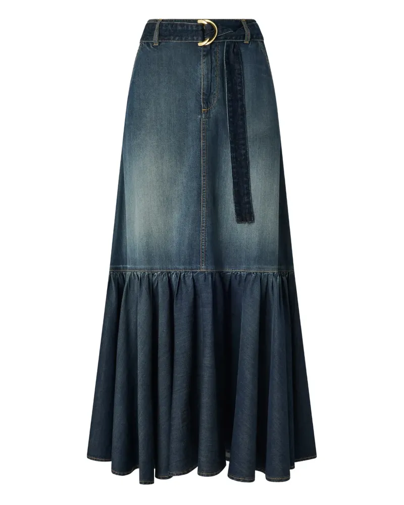 Pinko Midirock mit Rüschen - Blau Blau