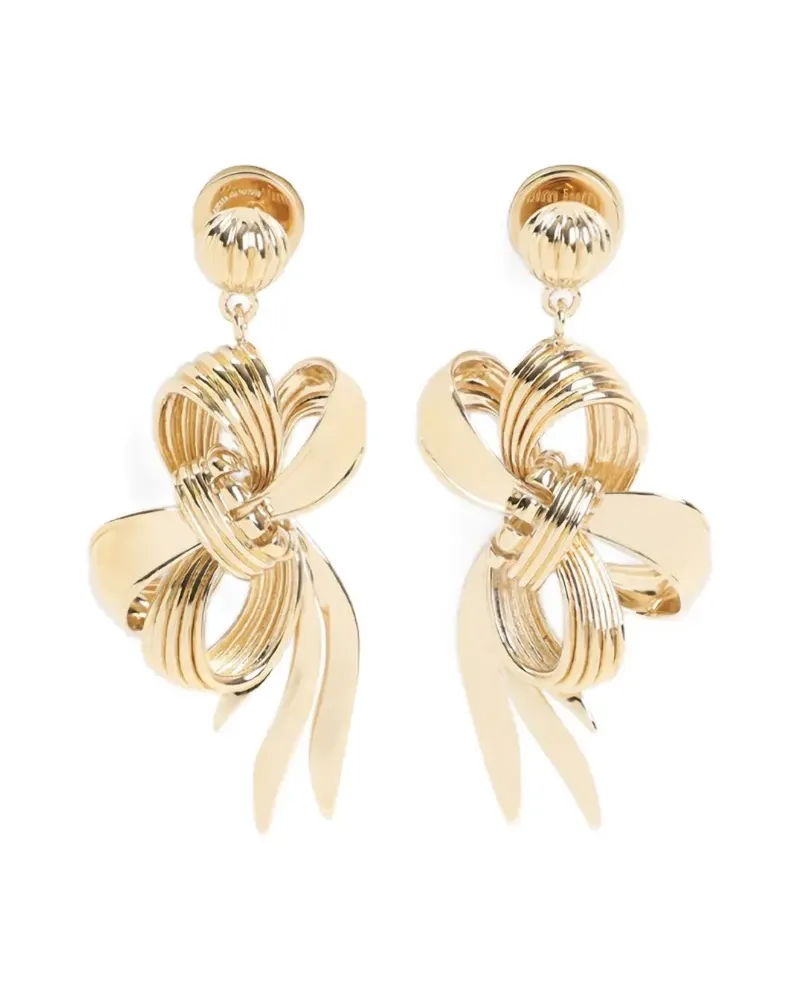 Miu Miu Ohrringe mit Schleifenform - Gold Gold