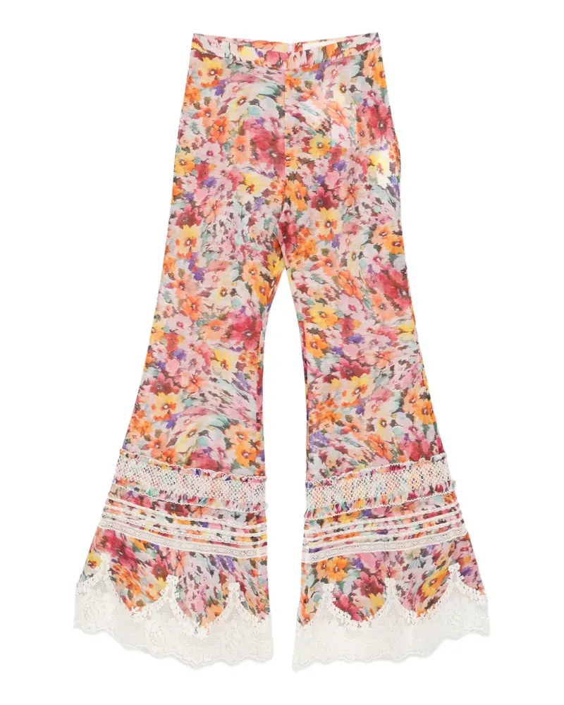 Zimmermann Luna floral lace trousers - Rosa Rosa