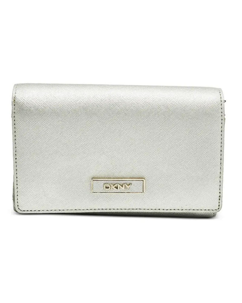 DKNY logo plaque flap wallet - Silber Silber