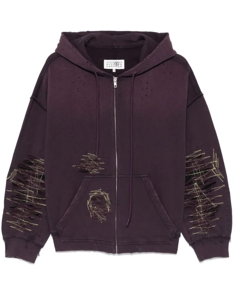 Maison Margiela Hoodie im Distressed-Look - Violett Violett