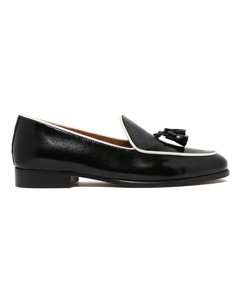 Pollini tassel-detail piped-trim loafers - Schwarz Schwarz
