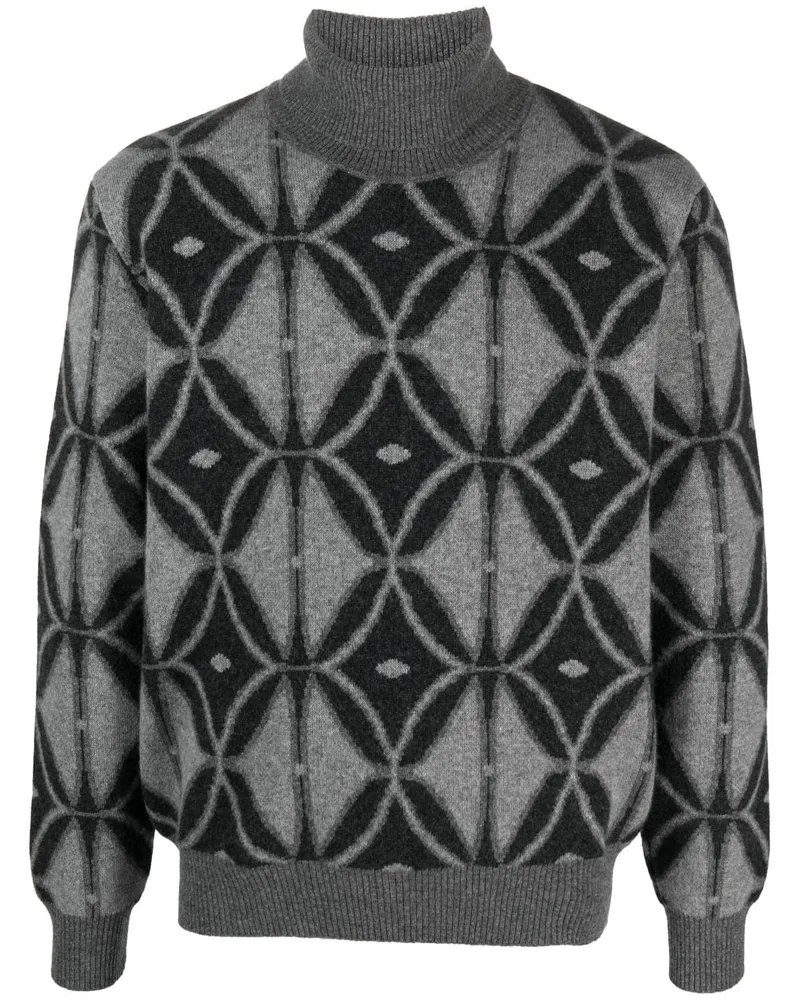 Etro Rollkragenpullover mit Intarsienmuster - Grau Grau