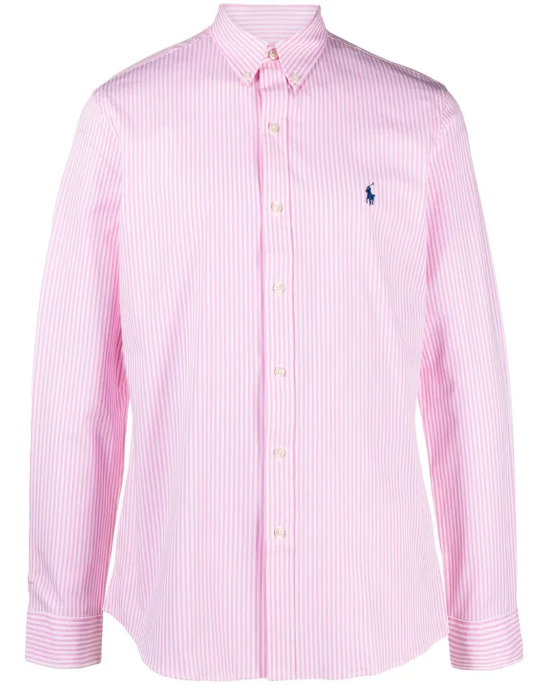 Ralph Lauren Gestreiftes Hemd mit Logo-Stickerei - Rosa Rosa