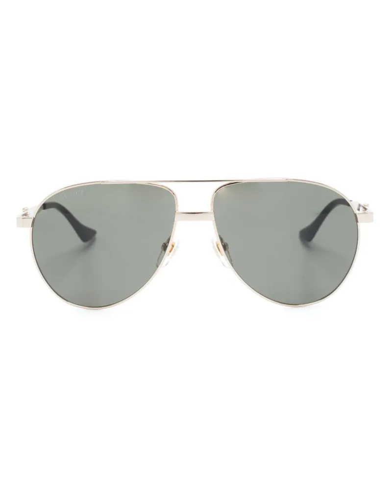Gucci Pilotenbrille mit Web-Detail - Gold Gold