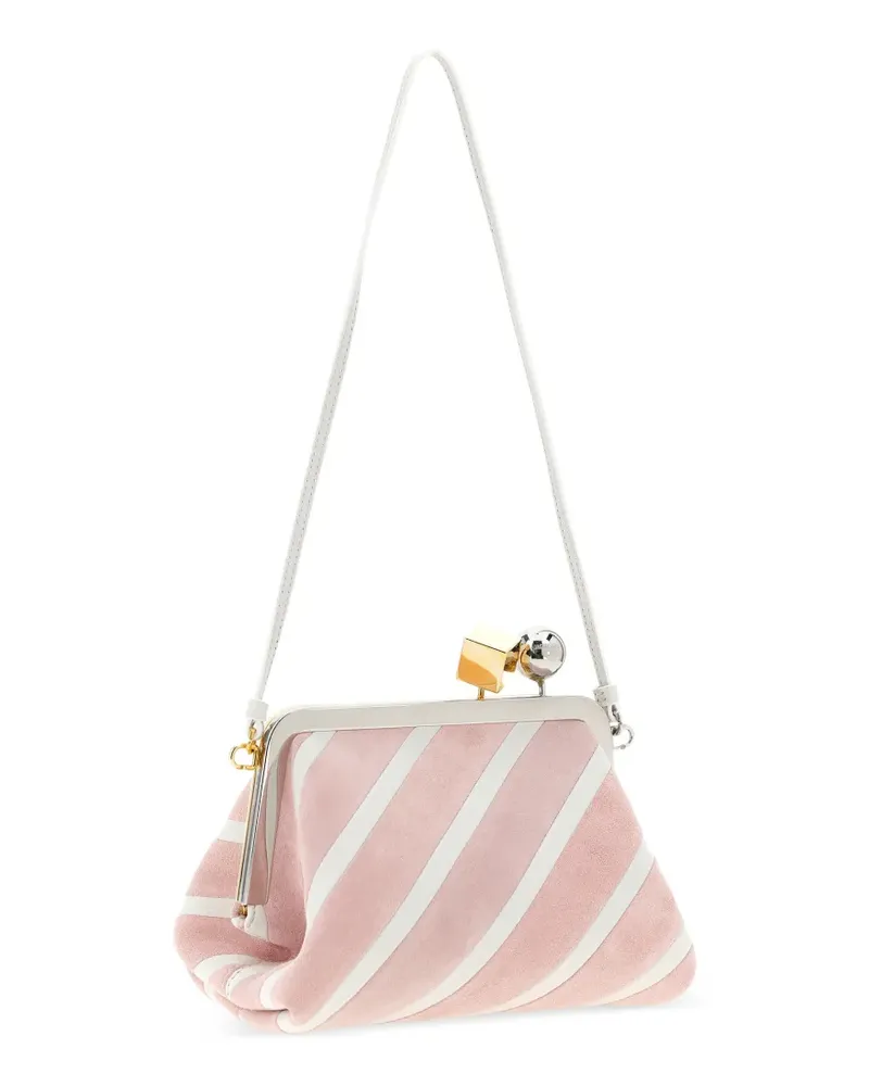 Jacquemus Berlingot patchwork striped clutch - Rosa Rosa