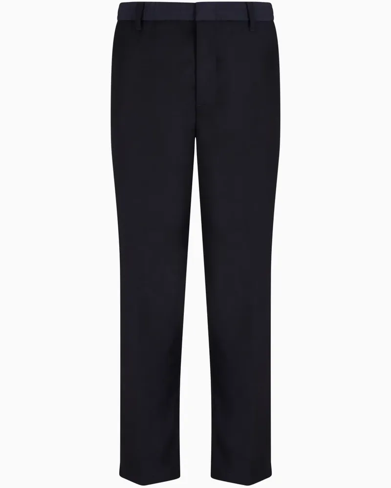 Armani Exchange Gerade Hose mit Bügelfalten - Blau Blau