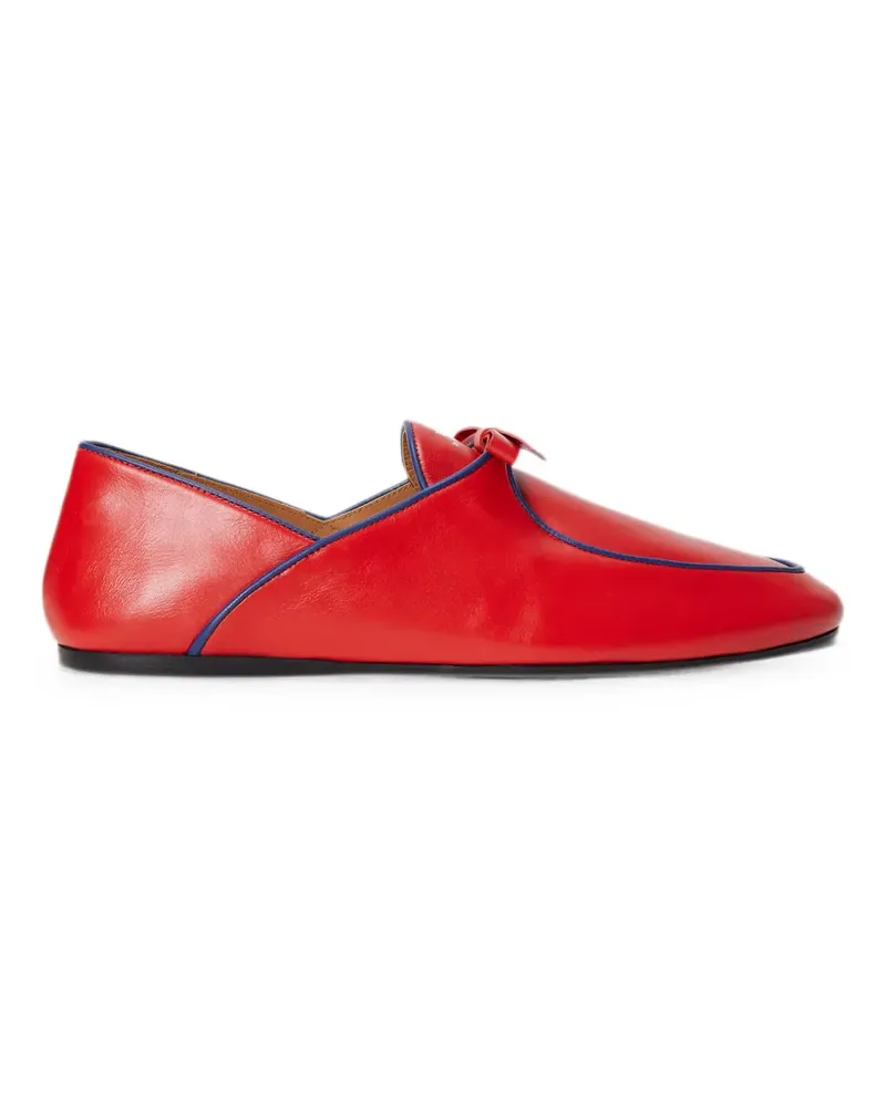 Ralph Lauren bow-detail calf leather loafers - Rot Rot