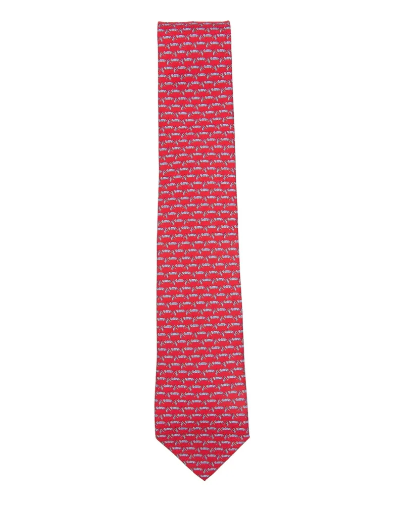 Ferragamo race-patterned tie - Rot Rot