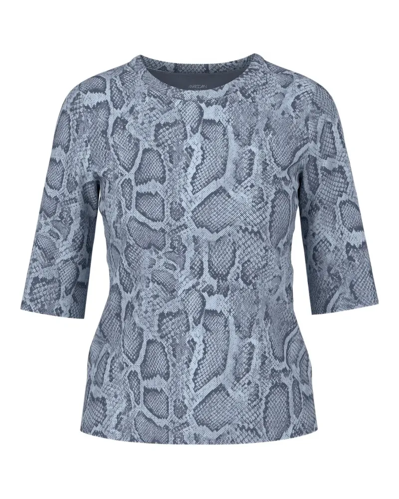Marc Cain snakeskin-print T-shirt - Blau Blau