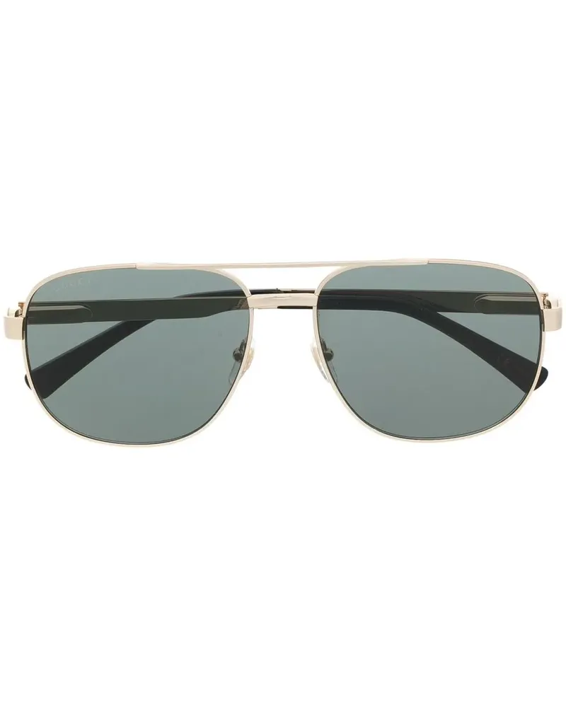 Gucci Sonnenbrille mit eckigem Gestell - Gold Gold