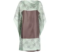 Chain 1967 Seidenkleid mit Print - Grün