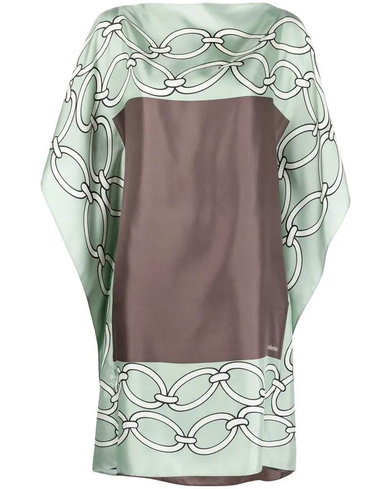 Valentino Garavani Chain 1967 Seidenkleid mit Print - Grün Grün