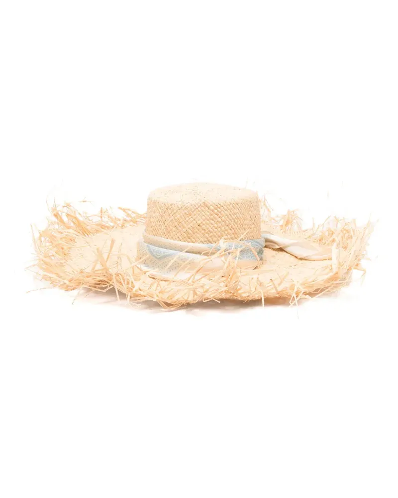 Ermanno Scervino Gewebter Sonnenhut mit Schaldetail - Nude Nude