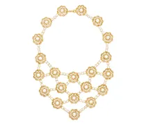 Flower Cluster Halskette mit Lätzchen - Gold