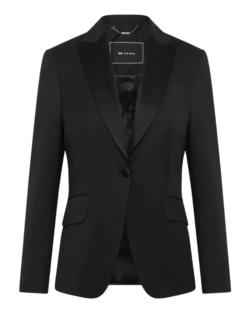 Kiton Smoking-Jacke mit steigendem Revers - Schwarz Schwarz