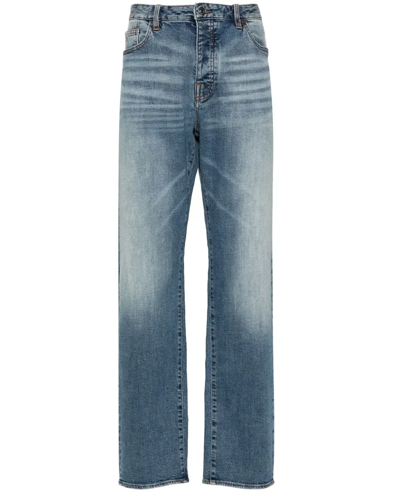 Armani Exchange Gerade Jeans mit Logo-Stickerei - Blau Blau