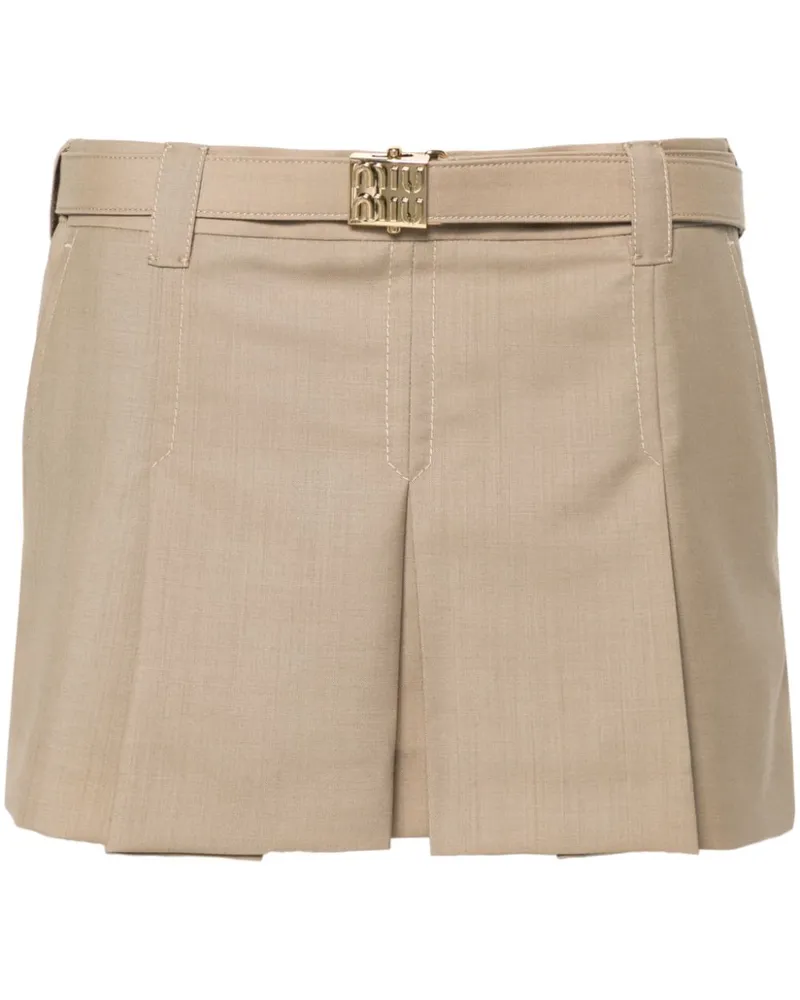 Miu Miu Minirock mit Falten - Nude Nude