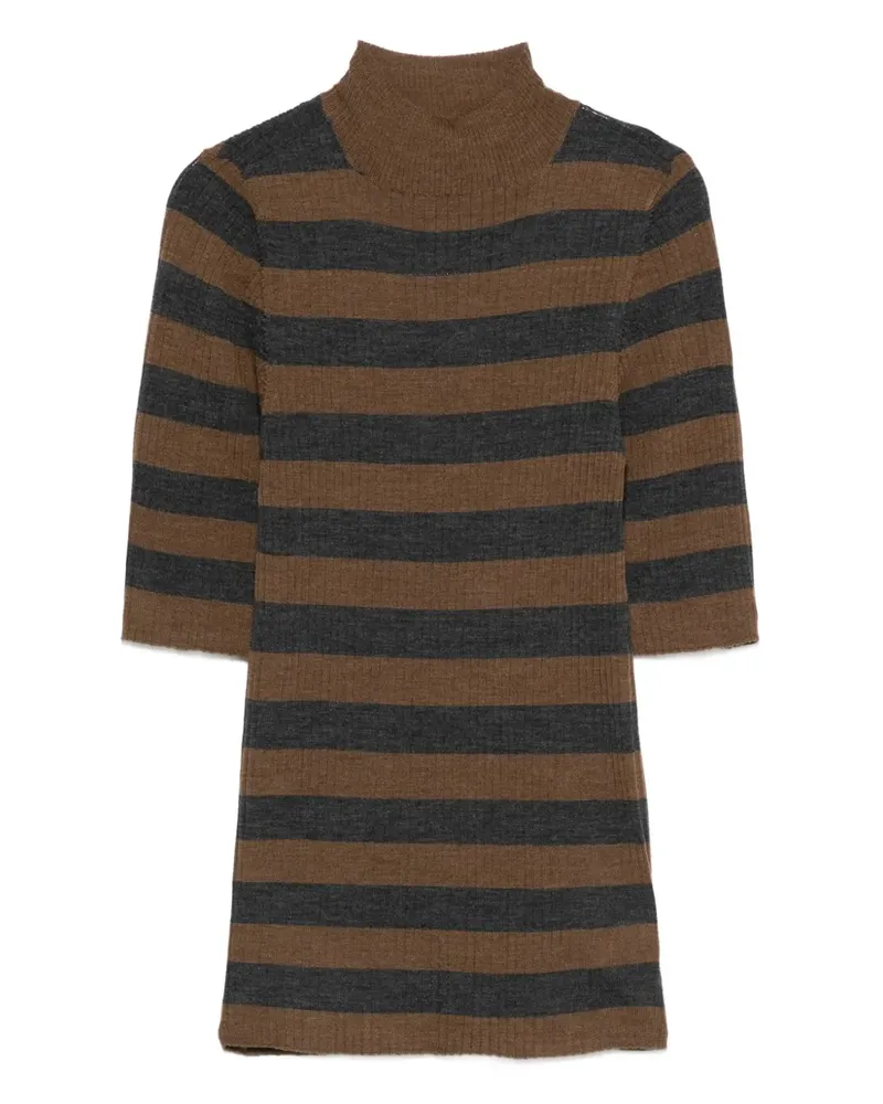 Majestic Gestreifter Pullover - Braun Braun