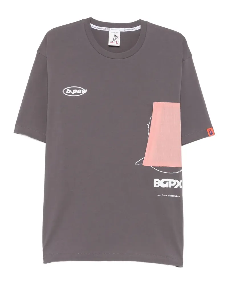 BAPE logo-print panelled T-shirt - Schwarz Schwarz