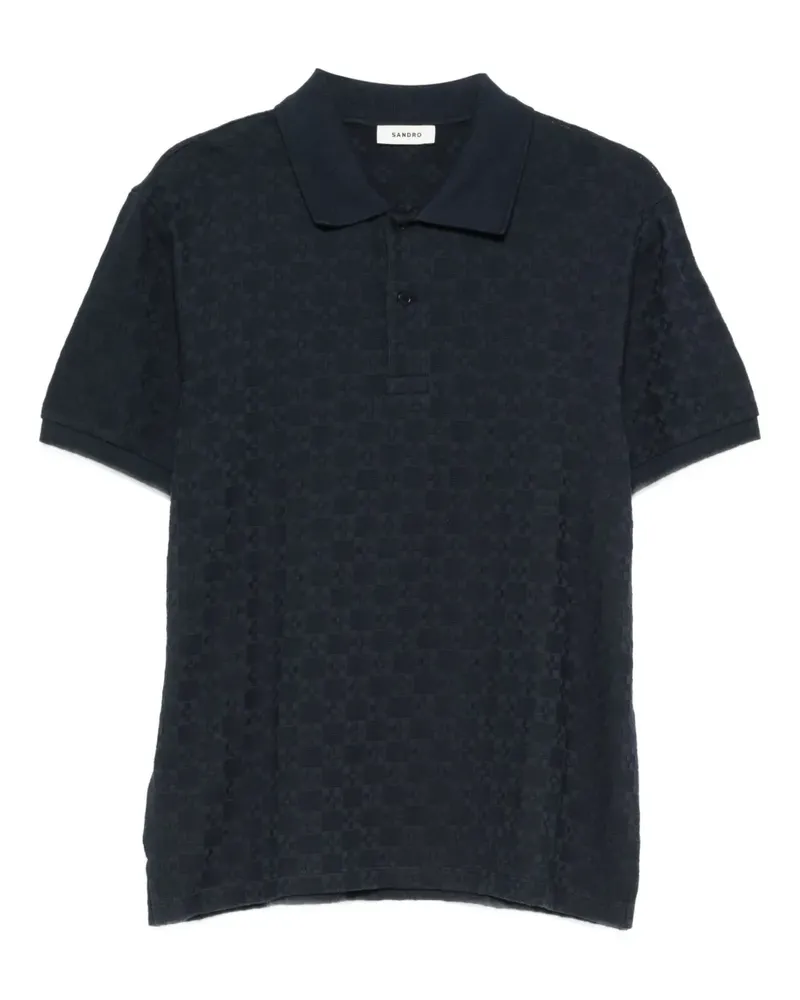 Sandro Poloshirt mit Quadratmuster - Blau Blau