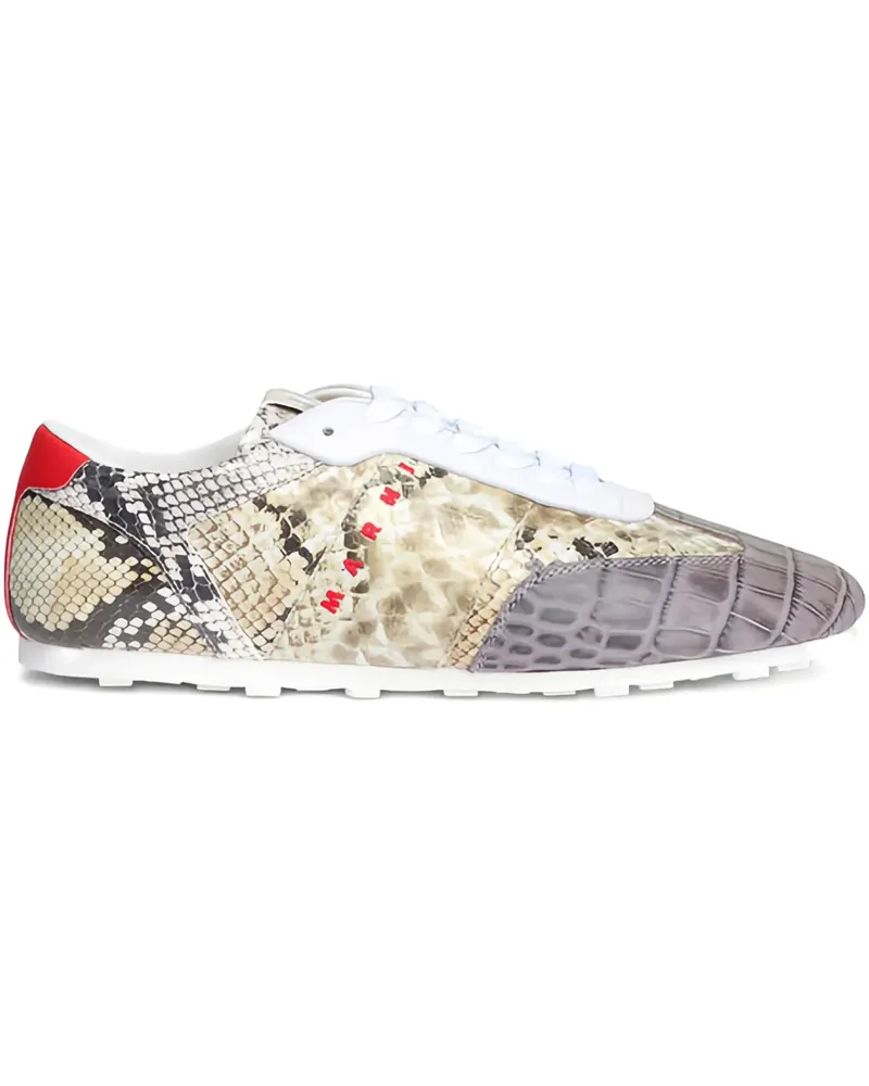 Marni snakeskin-effect sneakers - Nude Nude