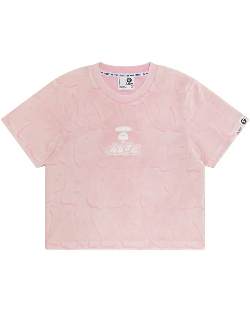 BAPE T-Shirt mit Logo-Stickerei - Rosa Rosa