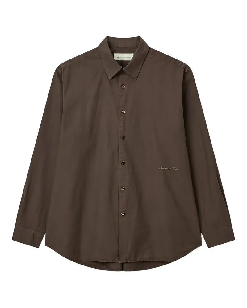 ManOnTheBoon garment-washed poplin shirt - Braun Braun