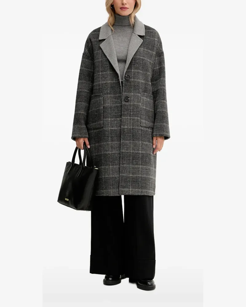 Benetton check collared coat - Grau Grau