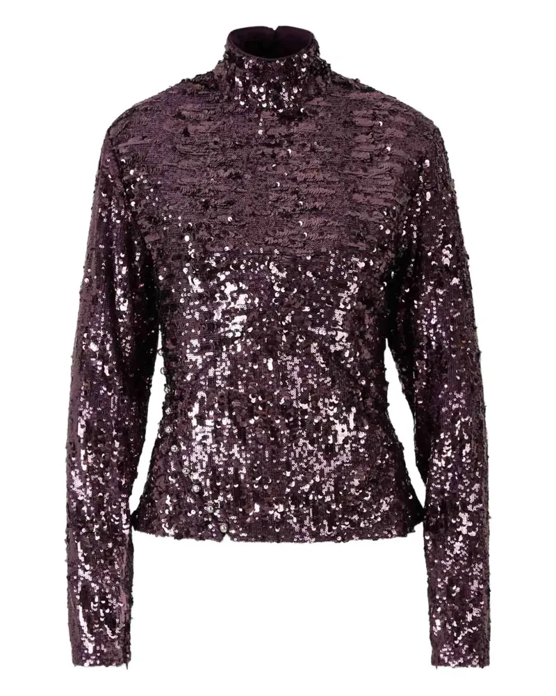 Paco Rabanne Langarmshirt mit Pailletten - Violett Violett