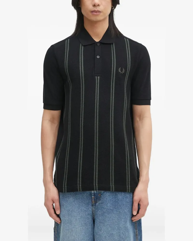 Fred Perry Gestreiftes Poloshirt - Schwarz Schwarz