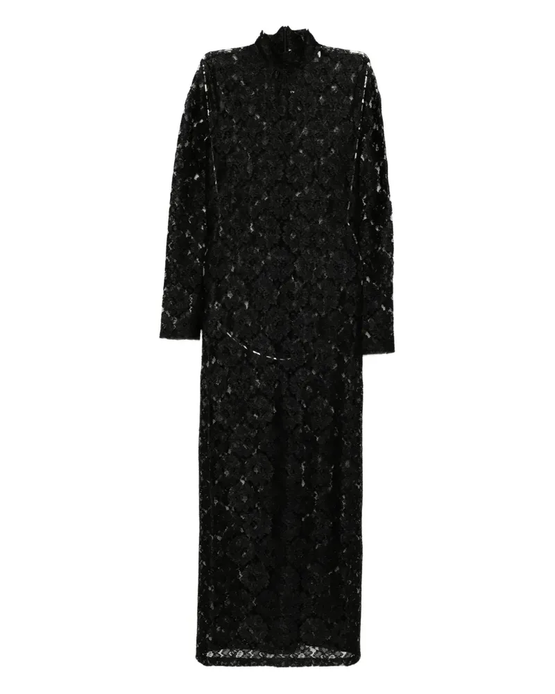 Róhe Kleid mit geometrischer Spitze - Schwarz Schwarz