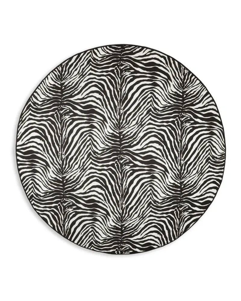 Dolce & Gabbana Runde Tischdecke mit Zebra-Print - Schwarz Schwarz