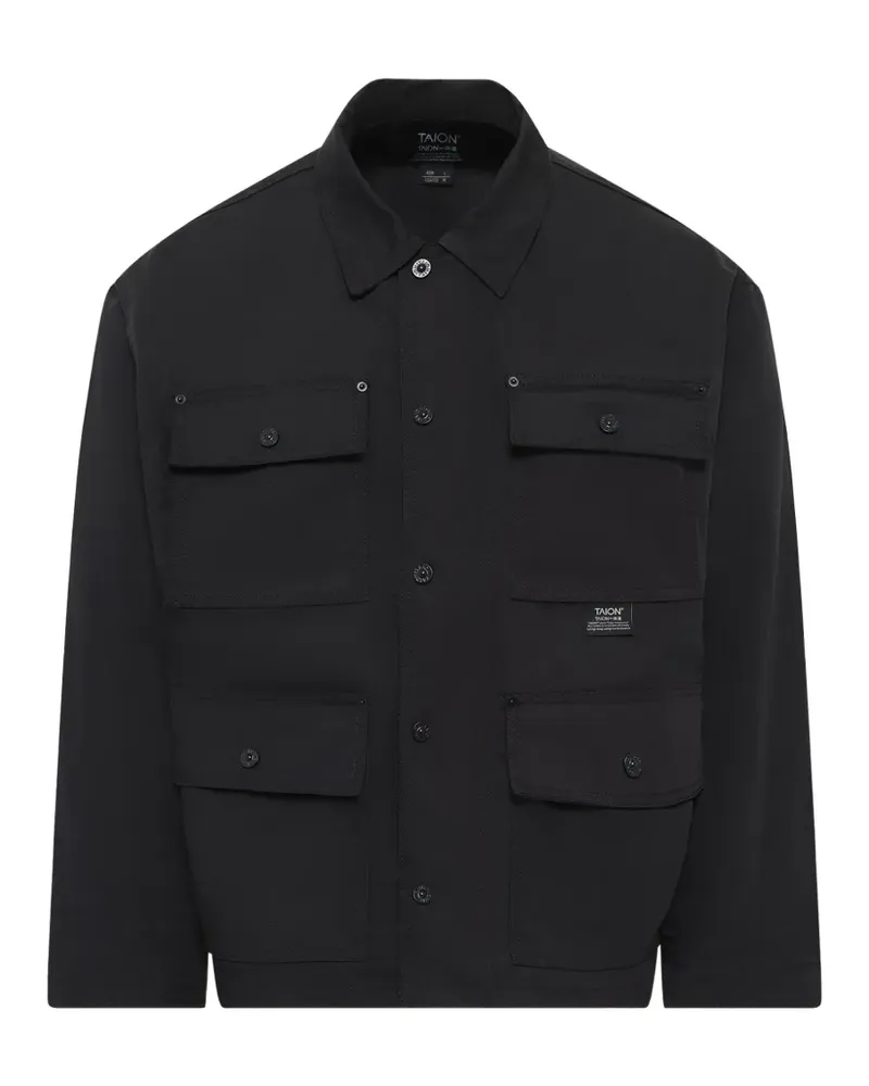 TAION Non Down Hemdjacke mit Knöpfen - Schwarz Schwarz