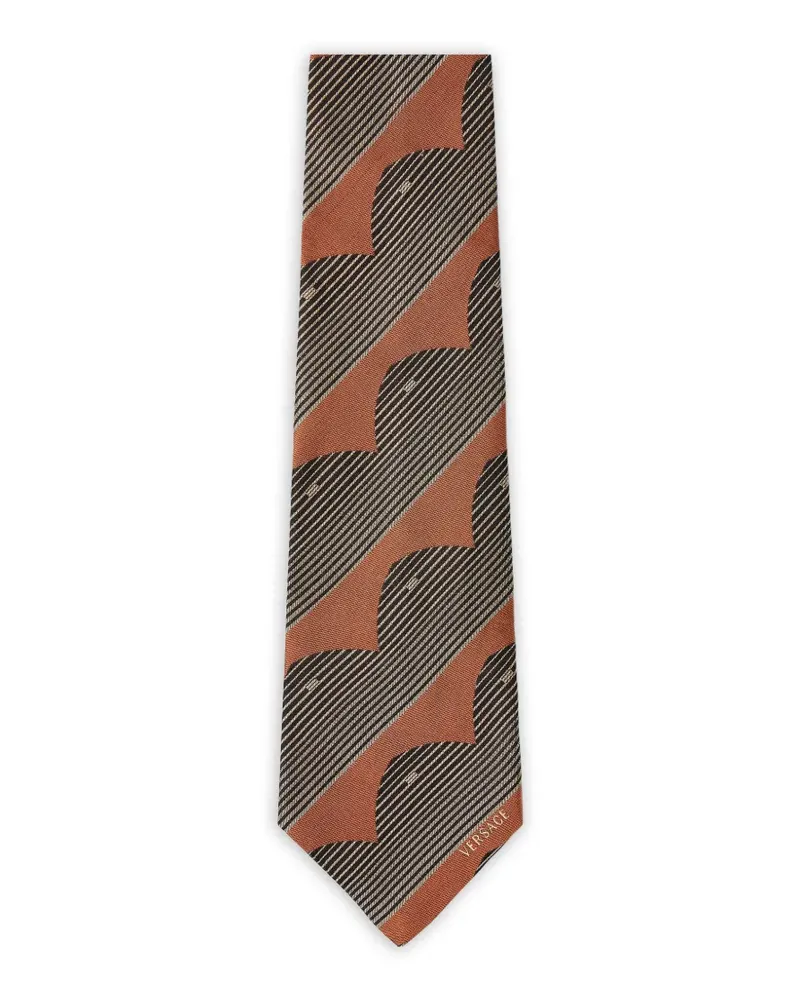 Versace Seidenkrawatte mit Jacquardmuster - Braun Braun