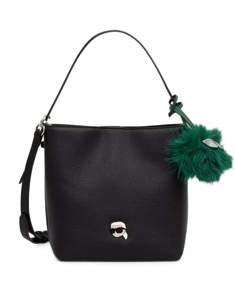 Karl Lagerfeld Tote Bag mit Logo-Schild - Schwarz Schwarz