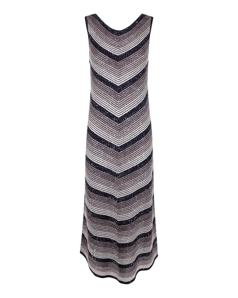 D.EXTERIOR chevron sleeveless dress - Schwarz Schwarz