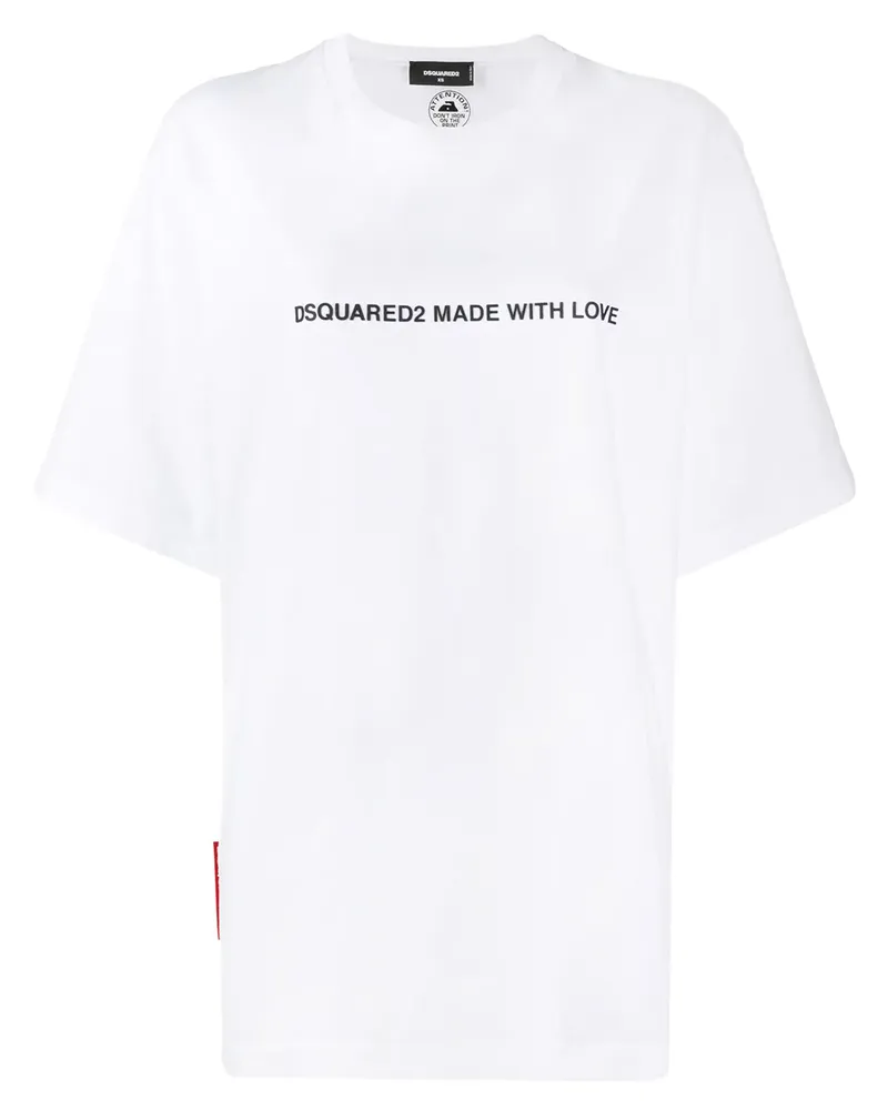 Dsquared2 Made With Love' T-Shirt - Weiß Weiß