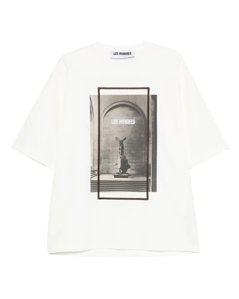 Les Hommes graphic-print T-shirt - Weiß Weiß