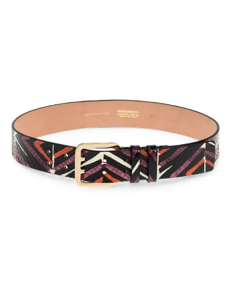 Dsquared2 Gürtel mit Schlangenleder-Effekt - Schwarz Schwarz