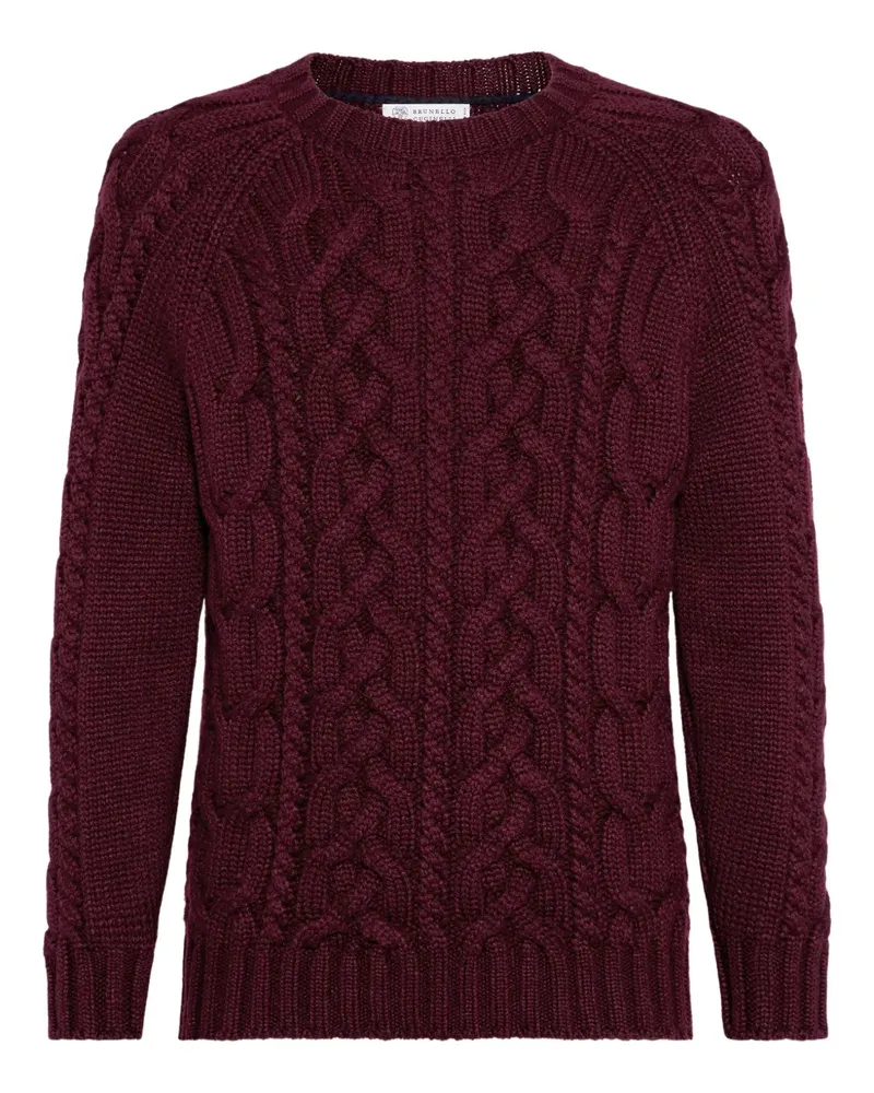 Brunello Cucinelli Pullover mit Zopfmuster - Rot Rot
