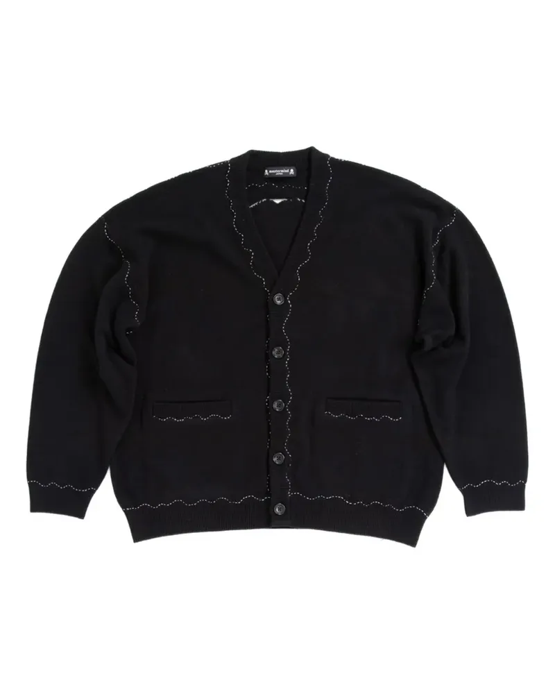 Mastermind Japan Cardigan mit Totenkopfdetail - Schwarz Schwarz