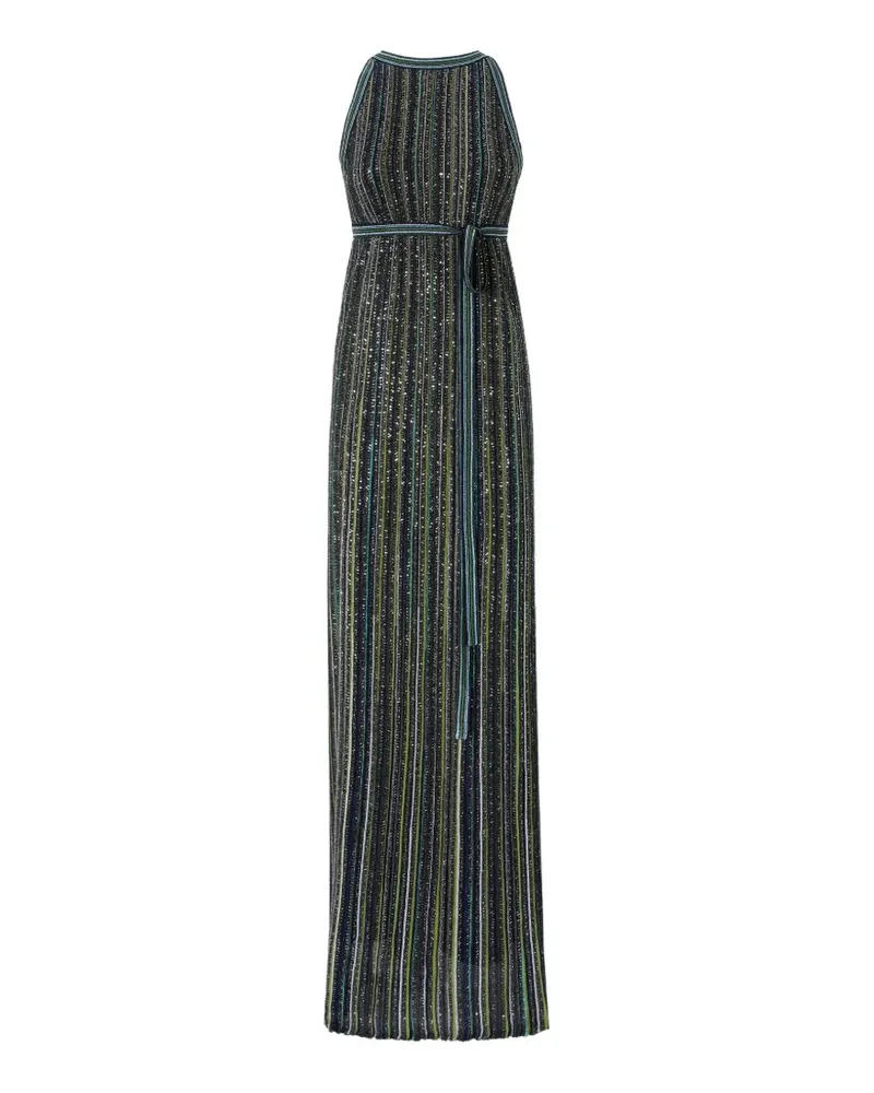 Missoni long striped knit dress with sequins - Grün Grün