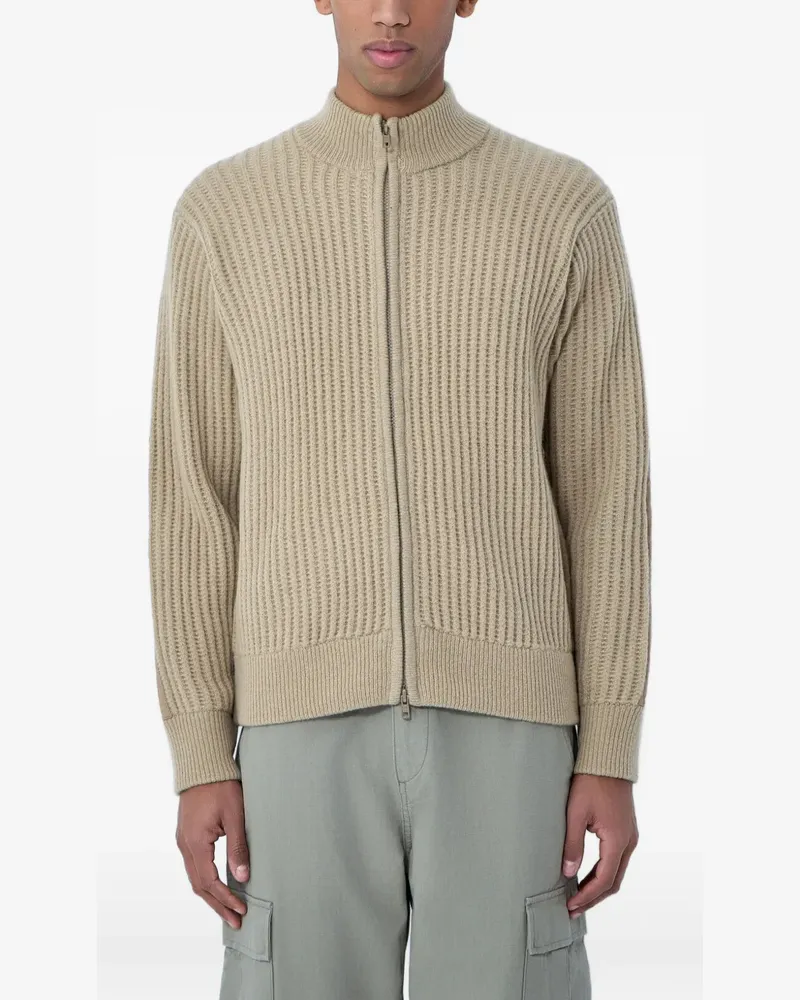 Stüssy ribbed-knit zip-up cardigan - Nude Nude