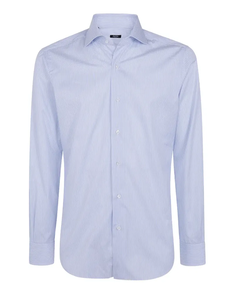 BARBA Gestreiftes Hemd - Blau Blau