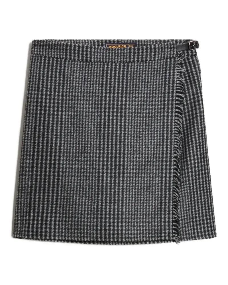 Woolrich Karierter Midirock mit Fransen - Grau Grau