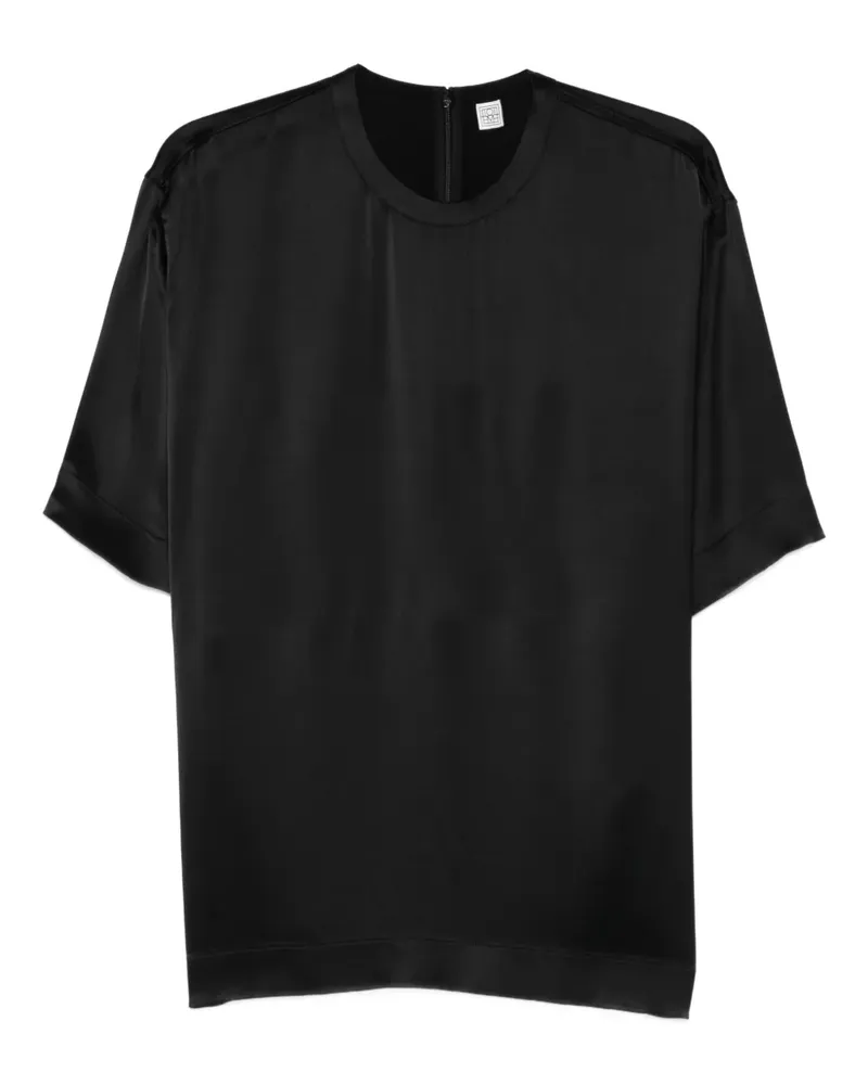 Totême T-Shirt aus Satin - Schwarz Schwarz