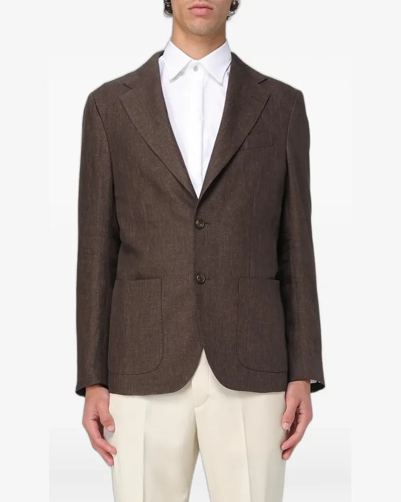 Fay single-breasted linen blazer - Braun Braun