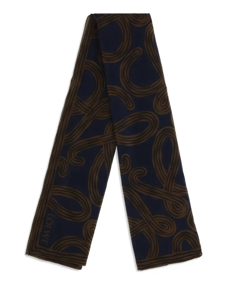 Loewe Anagram-print silk scarf - Blau Blau